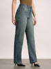 Women's Light Blue High Rise Straight Fit Washed Jeans Non-Stretchable