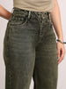 Women's Light Grey High Rise Straight Fit Washed Jeans Non-Stretchable