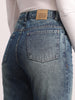 Women's Blue High Rise Straight Fit Washed Jeans Non-Stretchable