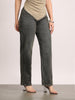 Women's Grey High Rise Straight Fit Washed Jeans Non-Stretchable
