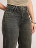 Women's Grey High Rise Straight Fit Washed Jeans Non-Stretchable