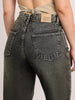 Women's Grey High Rise Straight Fit Washed Jeans Non-Stretchable