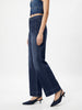 Women's Blue Mid Rise Wide-Leg Washed Jeans Non-Stretchable