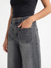 Women's Grey Mid Rise Wide-Leg Washed Jeans Non-Stretchable