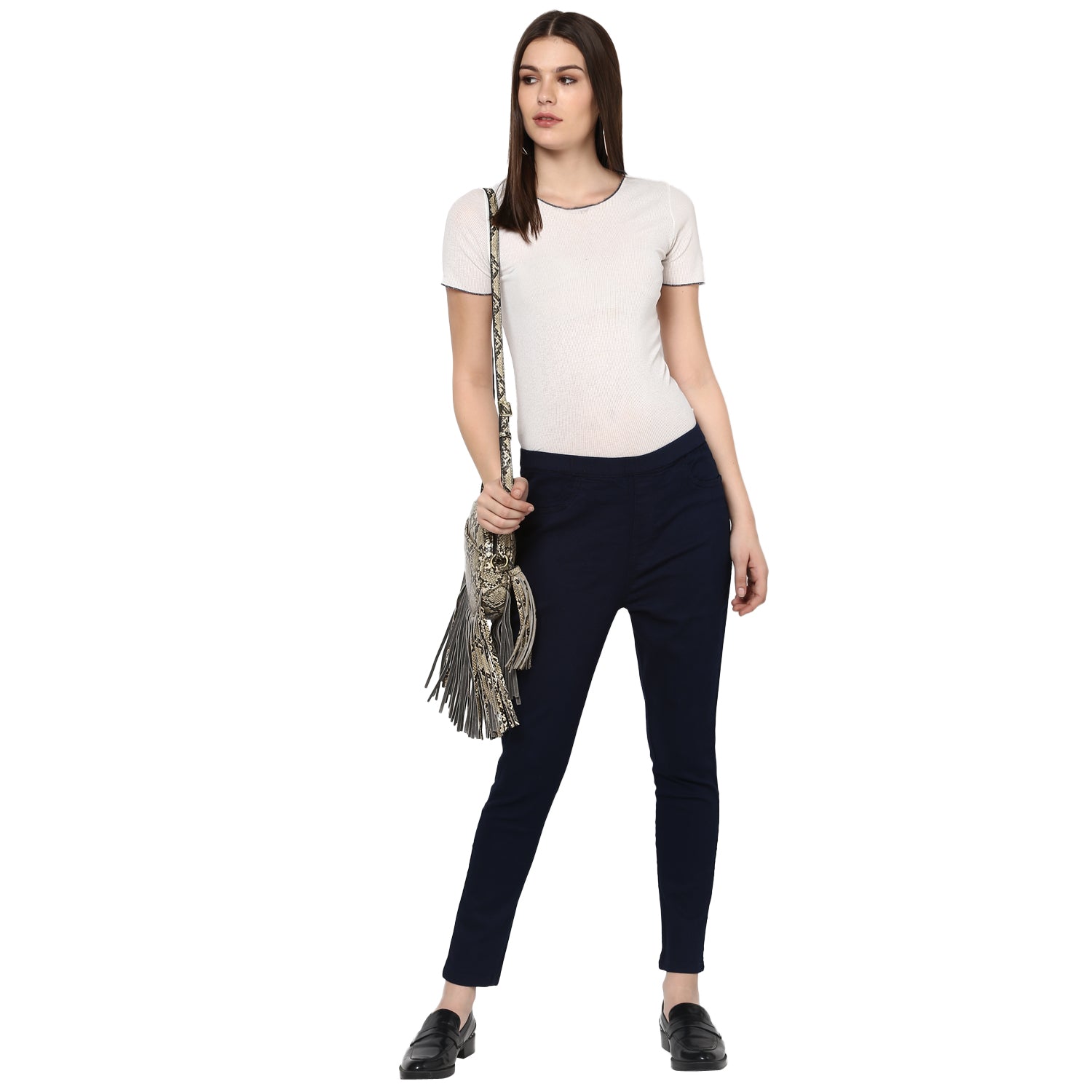 Women's Dark Blue Skinny Fit Jeans Jegging Stretch