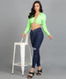 Women's Dark Blue Skinny Fit Mild Distressed Washed Jeans