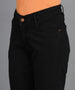 Urbano Fashion Women's Dark Grey Skinny Fit Mild Distressed Washed Jeans