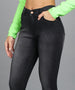 Women's Black Skinny Fit Washed Jeans