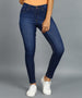 Women's Dark Blue Skinny Fit Washed Jeans