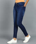 Women's Dark Blue Skinny Fit Washed Jeans