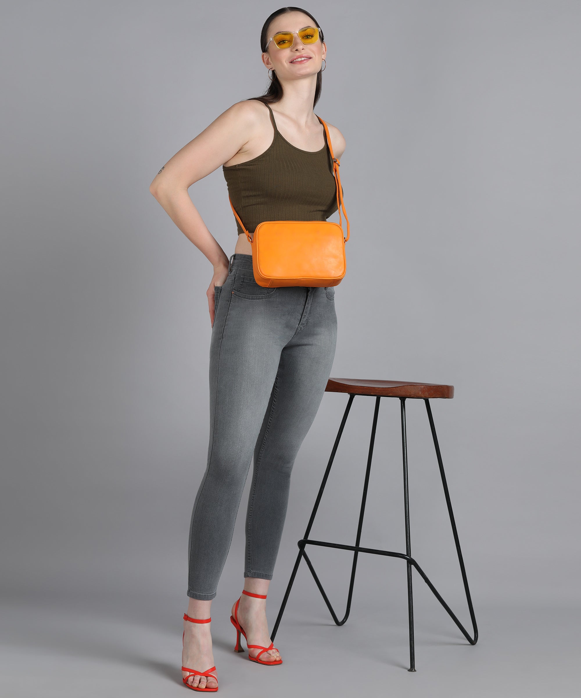 Women's Light Grey Skinny Fit Washed Jeans