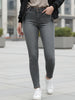 Women's Light Grey Skinny Fit Washed Jeans