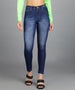 Women's Blue Skinny Fit Washed Jeans