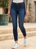 Women's Dark Blue Skinny Fit Washed Jeans