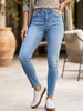 Women's Light Blue Skinny Fit Washed Jeans