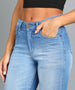 Women's Light Blue Skinny Fit Washed Jeans