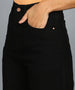 Urbano Fashion Women's Black Regular Fit Wide Leg Washed Jeans