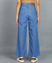 Urbano Fashion Women's Light Blue Regular Fit Wide Leg Washed Jeans