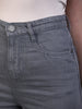 Women's Light Grey Wide Leg Fit Washed Jeans