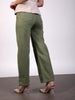 Women's Olive Green Wide Leg Fit Washed Jeans