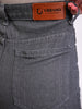 Women's Grey Wide Leg Fit Mild Distressed/Knee Slit Washed Jeans