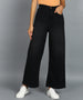 Urbano Fashion Women's Dark Grey Regular Fit Wide Leg Washed Jeans