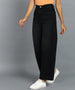 Urbano Fashion Women's Dark Grey Regular Fit Wide Leg Washed Jeans