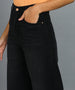 Urbano Fashion Women's Dark Grey Regular Fit Wide Leg Washed Jeans