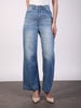 Women's Light Blue Wide Leg Fit Washed Jeans