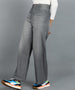 Urbano Fashion Women's Grey Regular Fit Wide Leg Washed Jeans