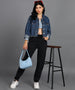 Urbano Fashion Women's Dark Grey Regular Fit Washed Jogger Jeans