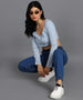 Urbano Fashion Women's Light Blue Regular Fit Washed Jogger Jeans