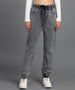 Urbano Fashion Women's Light Grey Regular Fit Washed Jogger Jeans