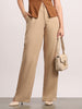 Women's Beige Loose Baggy Fit Solid Korean Pants Stretchable