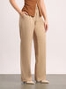 Women's Beige Loose Baggy Fit Solid Korean Pants Stretchable
