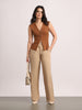Women's Beige Loose Baggy Fit Solid Korean Pants Stretchable