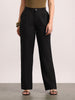 Women's Black Loose Baggy Fit Solid Korean Pants Stretchable