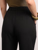 Women's Black Loose Baggy Fit Solid Korean Pants Stretchable