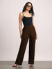 Women's Brown Loose Baggy Fit Solid Korean Pants Stretchable