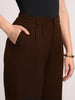 Women's Brown Loose Baggy Fit Solid Korean Pants Stretchable