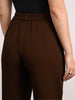 Women's Brown Loose Baggy Fit Solid Korean Pants Stretchable
