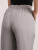 Women's Grey Loose Baggy Fit Solid Korean Pants Stretchable
