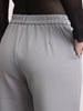 Women's Light Blue Loose Baggy Fit Solid Korean Pants Stretchable