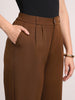 Women's Mocha Brown Loose Baggy Fit Solid Korean Pants Stretchable