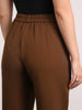 Women's Mocha Brown Loose Baggy Fit Solid Korean Pants Stretchable