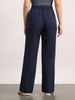 Women's Navy Loose Baggy Fit Solid Korean Pants Stretchable