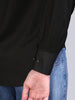 Women's Black Modal Viscose Full Sleeve Regular Fit Casual Solid Shirt with Mandarin Collar