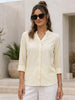 Women's Butter Modal Viscose Full Sleeve Regular Fit Casual Solid Shirt with Mandarin Collar