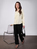 Women's Butter Modal Viscose Full Sleeve Regular Fit Casual Solid Shirt with Mandarin Collar