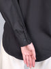 Women's Dark Grey Modal Viscose Full Sleeve Regular Fit Casual Solid Shirt with Mandarin Collar